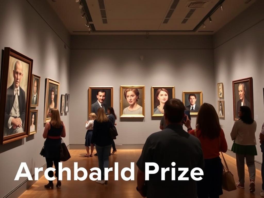 Archibald Prize exhibition at Art Gallery of NSW showing portrait paintings