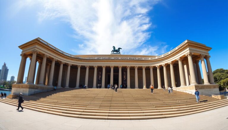 Art museums in Sydney featuring the Art Gallery of NSW with Sydney Harbour in background