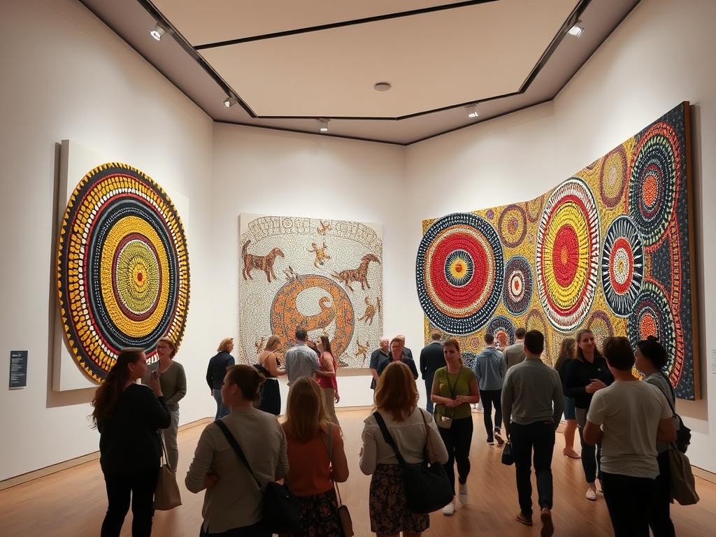Contemporary Aboriginal art installation at Museum of Contemporary Art Sydney