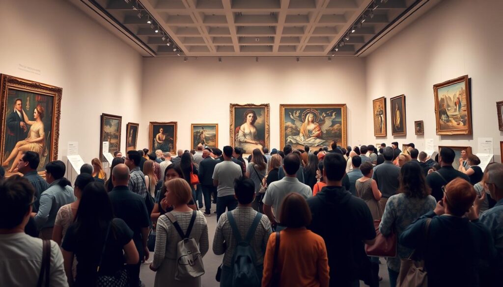 International art exhibition at Museum of Contemporary Art Sydney with visitors
