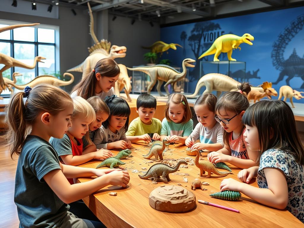 kids participating in dinosaur workshop at Australian Museum family events this weekend