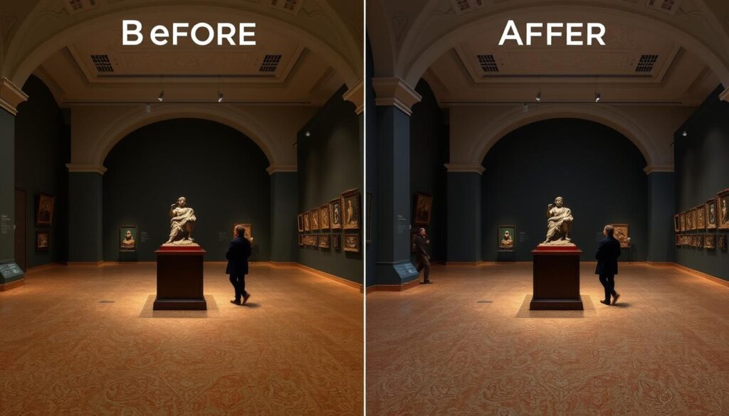 museum photography tips sydney before and after editing example