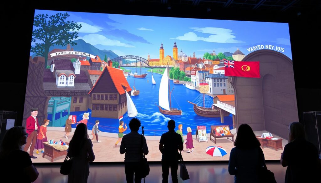 Digital artwork display at the Museum of Sydney History