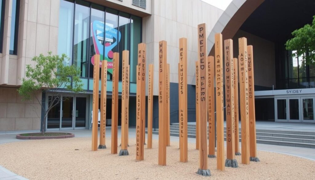 Edge of Trees installation at the Museum of Sydney History entrance