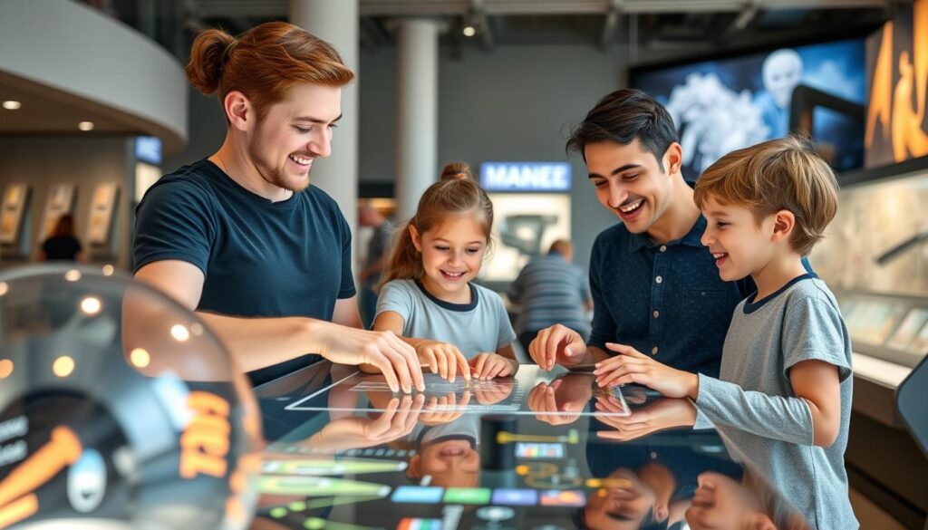 Family enjoying interactive exhibits at one of the best Sydney science museums