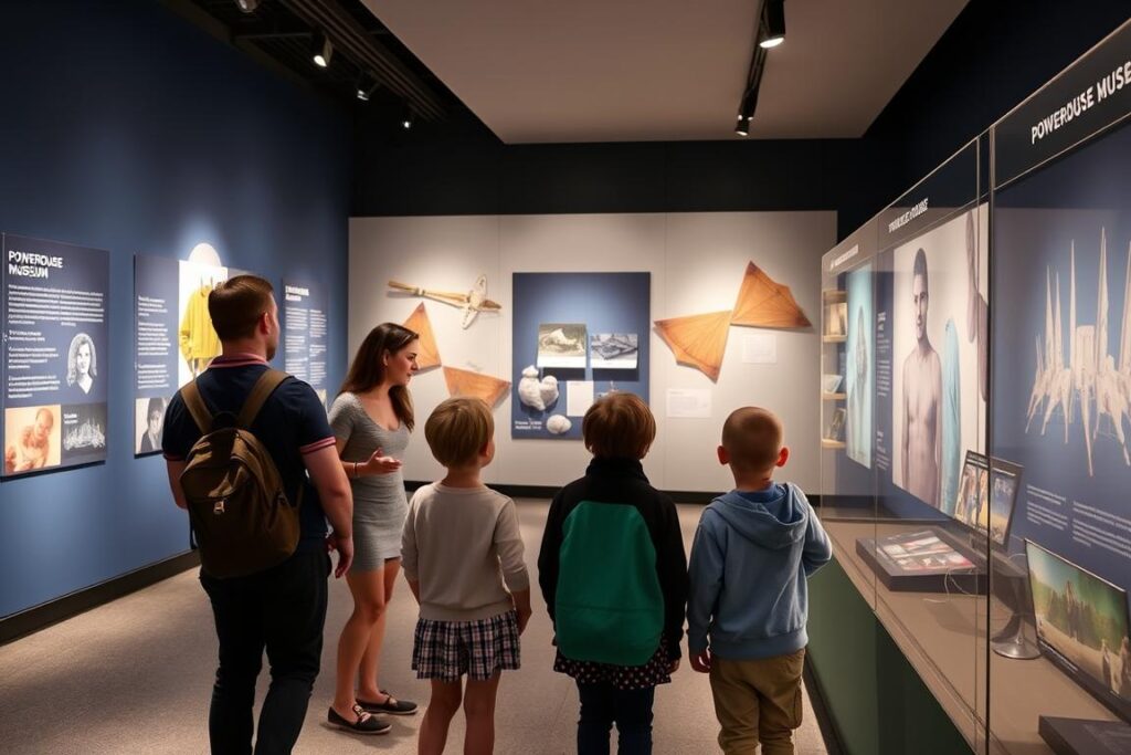 Family exploring Powerhouse Museum exhibition