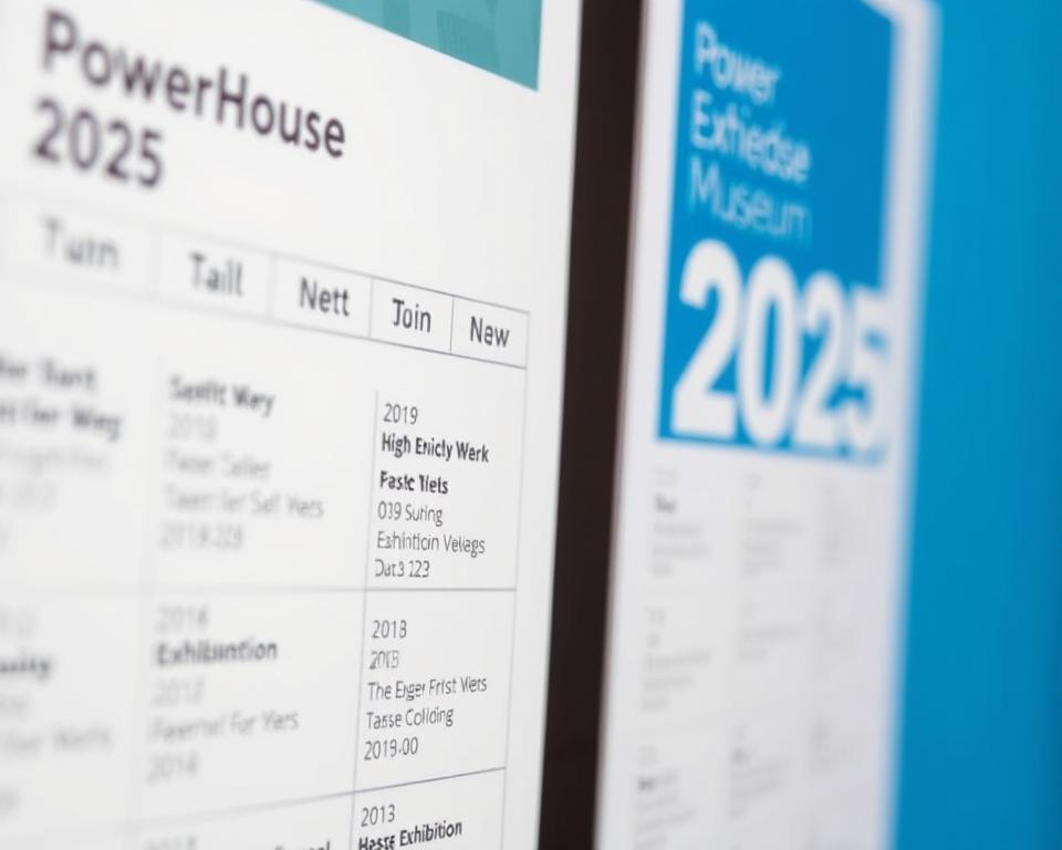 Powerhouse Museum exhibition calendar display