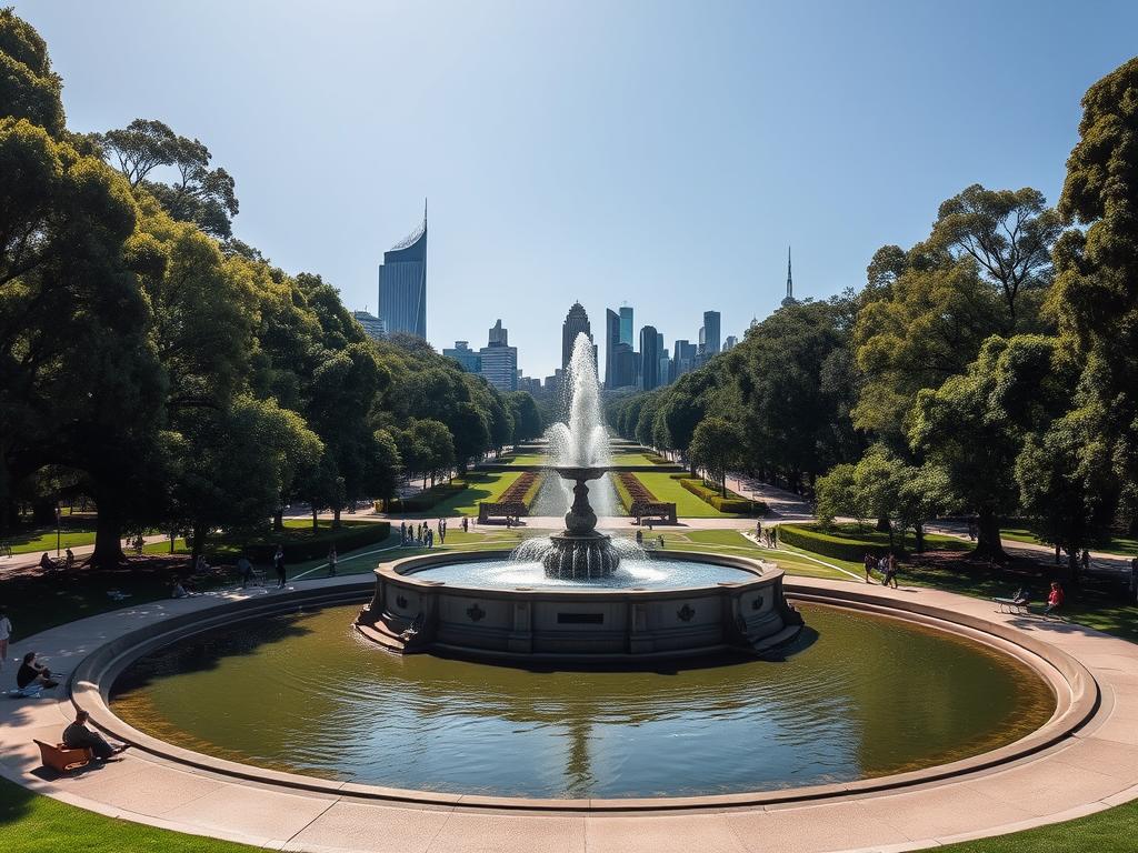 Australian Museum visitor guide - Hyde Park fountain and pathways