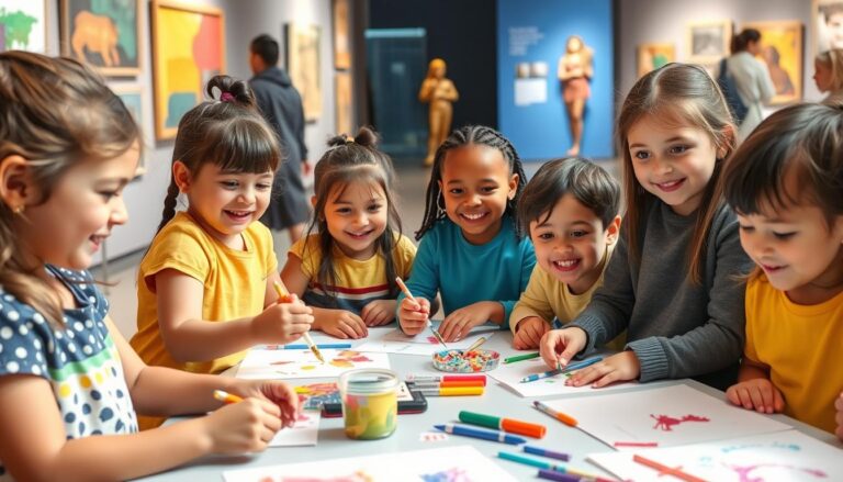Children participating in museum workshops for kids at a Sydney art gallery