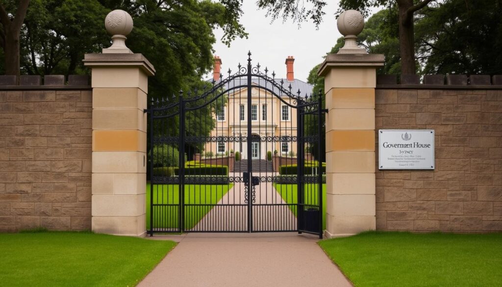 Government House Sydney Tour entrance gate and pathway