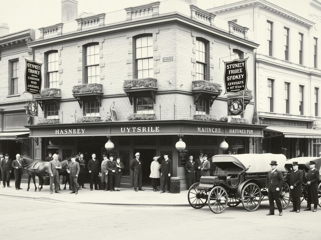 Historic photograph of heritage pub in Sydney from colonial era
