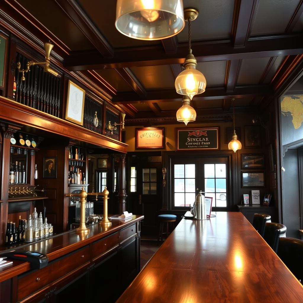Interior of heritage pub in Sydney showing original features