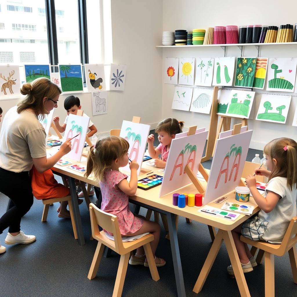 Preschoolers engaged in creative museum workshops for kids in Sydney